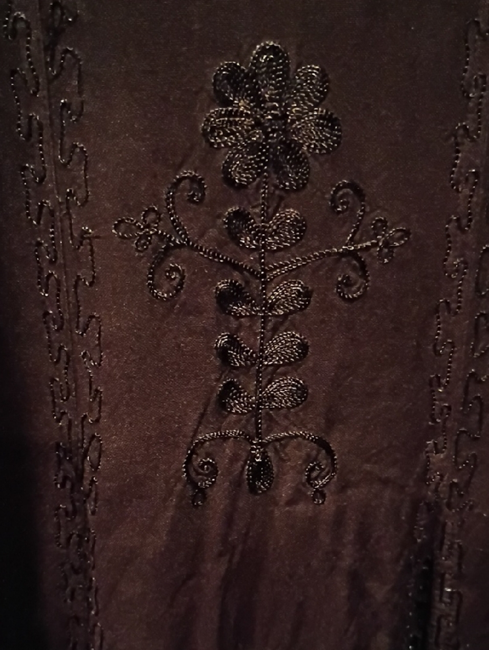 FINAL PRICE Holy Clothing Chocolate Embroidered Round Neck Dress - Picture 7 of 15